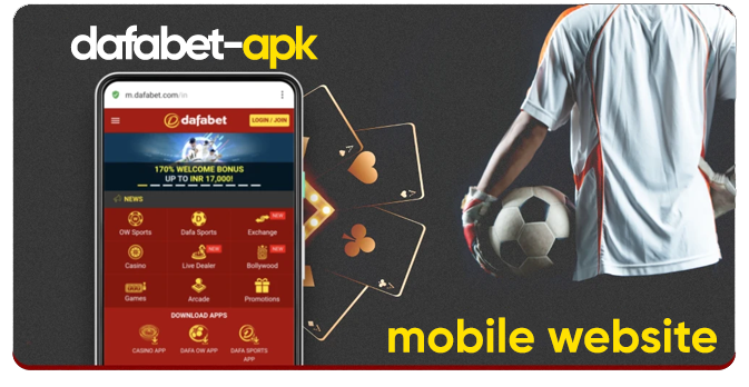 The mobile version of the Dafabet website