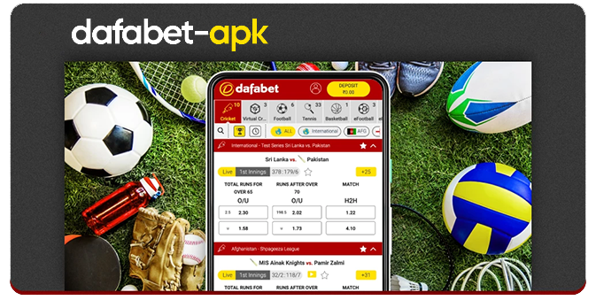 Sports betting tab in the Dafabet app