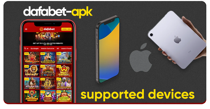 A few example iOS devices on which the Dafabet app can be installed